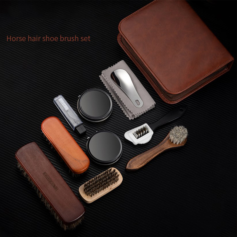 HorseHair Shoe Brush Set Leath - Shoe Cleaning Brush ulasan dan harga