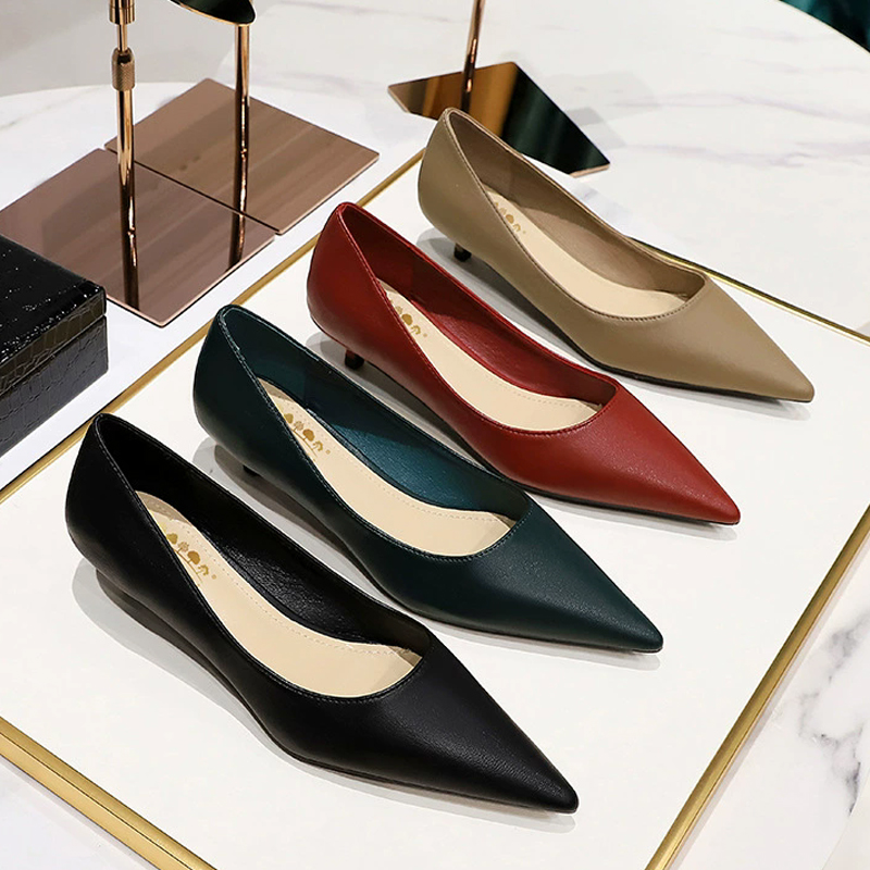 Fashion Pointed Toe Mid Heeled - Shoe Tree ulasan dan harga