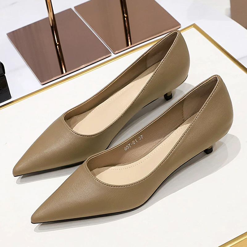 Fashion Pointed Toe Mid Heeled - Shoe Tree ulasan dan harga